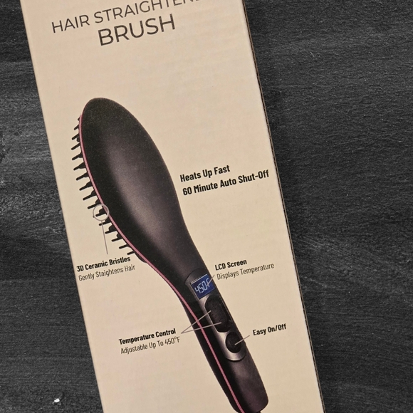 Sleek Black Hair Straightening Brush - Picture 2 of 3